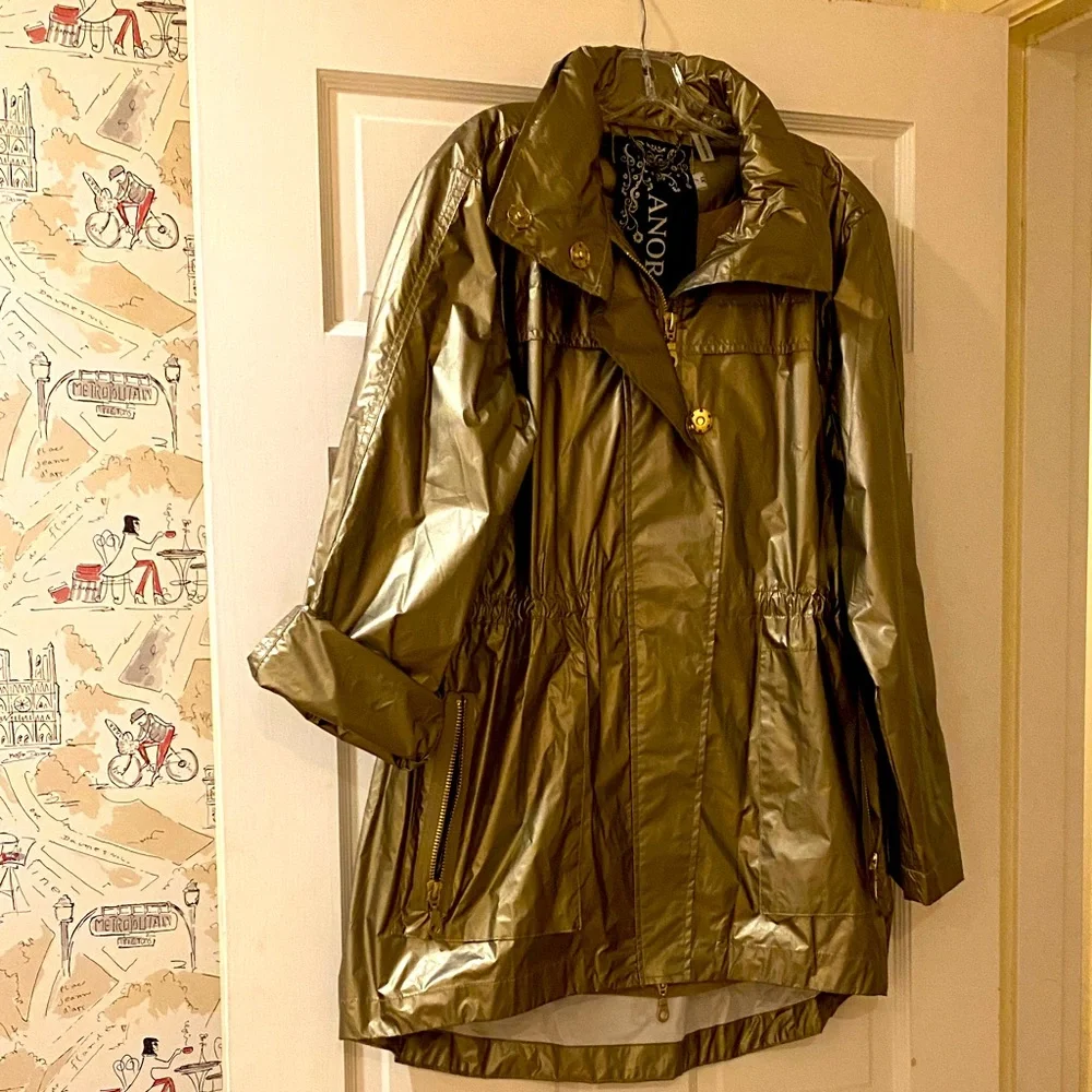 ANORAK Metallic Rain Coat. Sz. XL - Picture 2 of 15